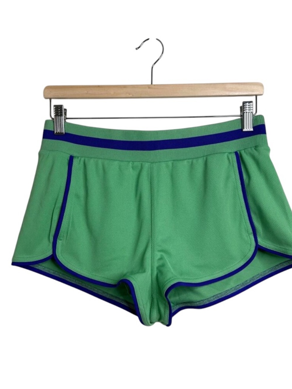 Free People Green Athletic Shorts with Blue Trim